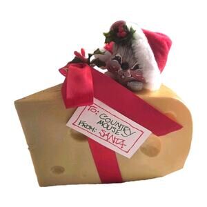 Vtg Annalee Christmas Mouse On Cheese Wedge 1993 Original Tag 7" Gift #7756 SEE